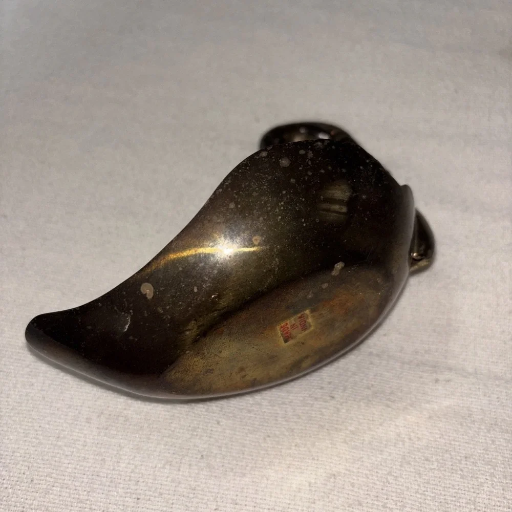 Vintage Brass Swan Trinket Soap Dish Bowl  Figurine‎ 5.5